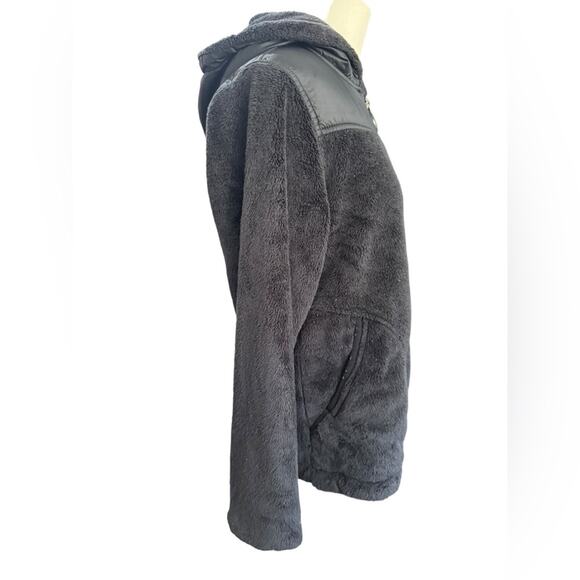 The North Face Black full zip deep pile sherpa Hooded Fleece Jacket Size Small - Picture 3 of 12